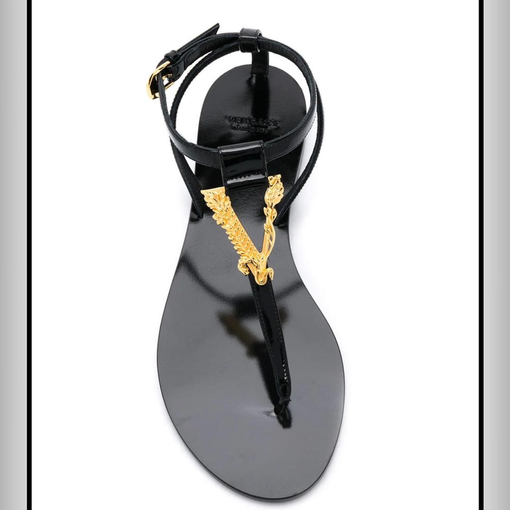 Versace Virtus Flat Sandals 37.5 wore once.